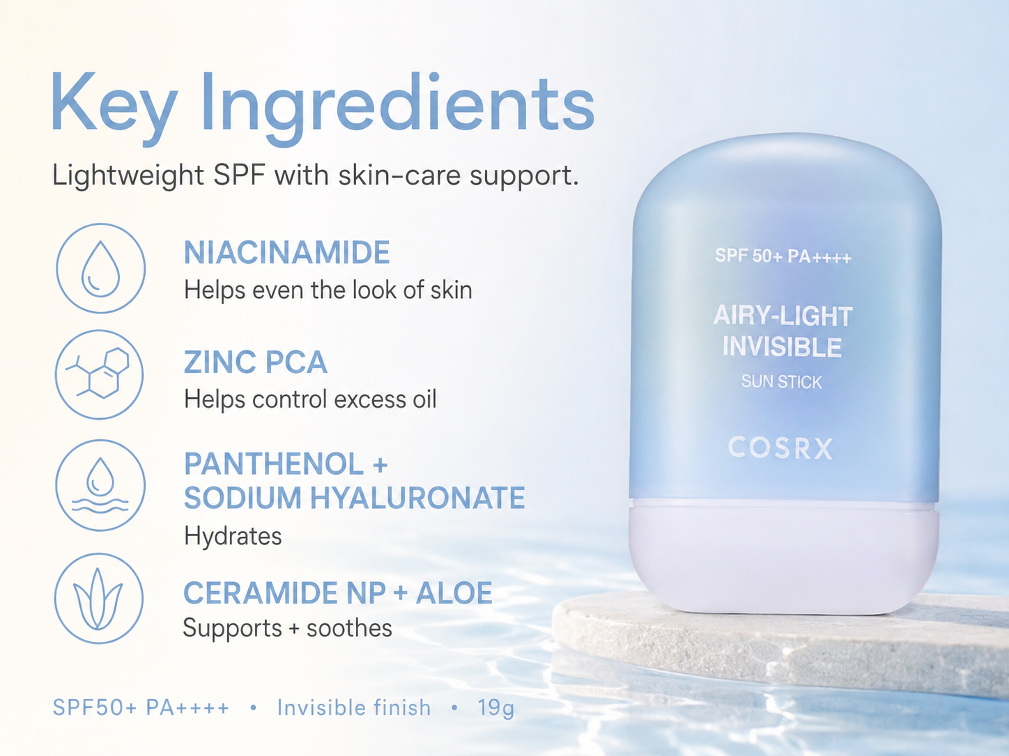 COSRX Airy-Light Invisible Sun Stick SPF50+ PA++++ – 19g